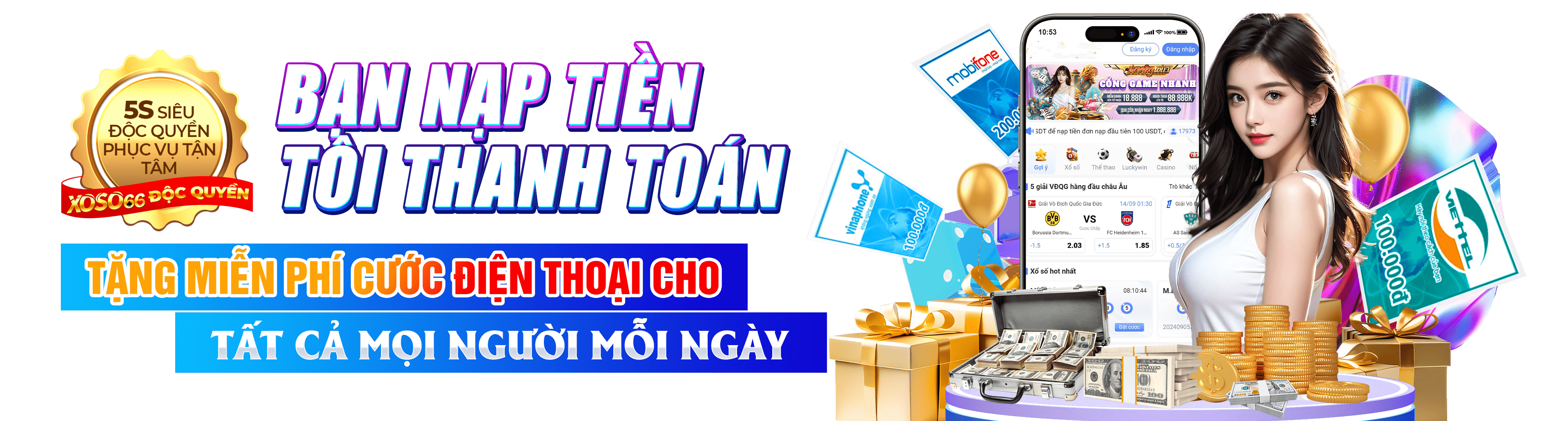 Hình ảnh quảng cáo của 6789 hiển thị nền tảng và các lợi ích